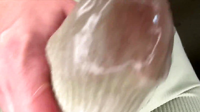 Stepmother can't Hold Cum and ask Stepson to Suck Her Massive Shaft on Tennis