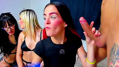 Crazy Latinas swallow a big dick