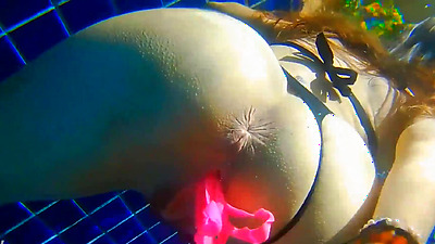 Sexy Hairy Milf Takes Off Panties From Pussy Underwater In Pool