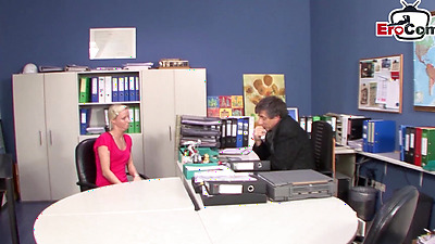 German student persuades her teacher to have sex in the office