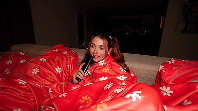 Sneaky StepBro Hides In my Snuggie & Airplays Porn on TV