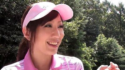 Skinny Japanese Teen give uncensored risky Public Blowjob to older Guy at Golf Lesson