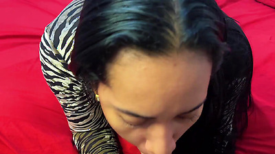 Busty stepmom Leyne Rodriguez caughts stepson masturbating and helps him cum.