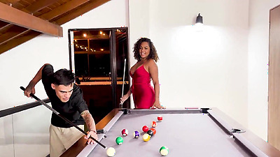 My Husband is not at home and his well-hung Step-son fucks me on the pool table, I swallow all his cum! Carla Morelli & Danyel Mast