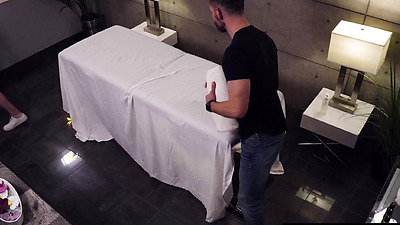 FANTASY MASSAGE - Hot Girl Valentina Nappi Gives A Solid BJ Under The Table During A Massage