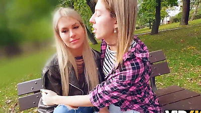 VIP4K. Hot and playful blonde Zlata Shine is cheating on her GF with a Big Boss