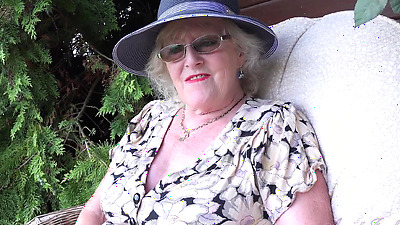 Aunt Judy's - 66yo Hairy Mature GILF Mrs. Claire Sucks Your Shaft in the Garden (POV)