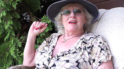 Aunt Judy's - 66yo Hairy Mature GILF Mrs. Claire Sucks Your Shaft in the Garden (POV)