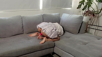 Stepdad joins young Asian student for playtime - duct tape bondage