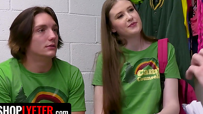 Camp Counselor Gets Caught Shoplifting And Has To Fuck Her Way Out Of Trouble