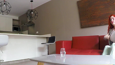 Redhead aces job interview after having rough sex with the casting agent