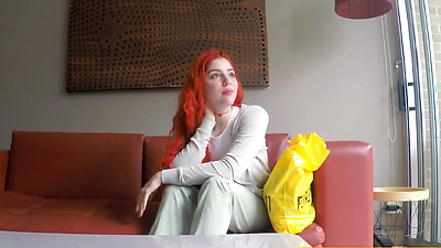Redhead aces job interview after having rough sex with the casting agent