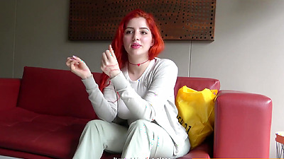 Redhead aces job interview after having rough sex with the casting agent