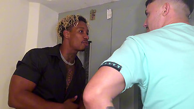 The neighbor who  fucks my stepfather fucks me and my friend in the landing and leaves everything full of squirt