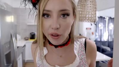 Haley Reed gets her stepbro to prank her adopted mom Penny Pax but must help him lose his boner with a horny threesome