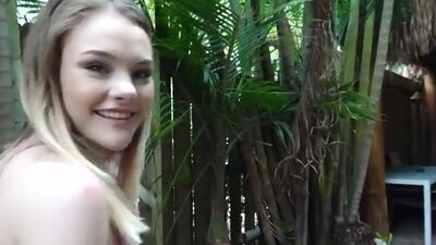 A stranger helps out Dani Lynn so she decides to fuck him to see if he can make her bald pussy cum like her ex couldnt