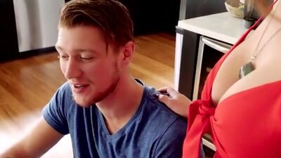 Krissy Lynn helps her stepson and adopted daughter Anya Olson get together for a Valentines Day family threesum fuck fest