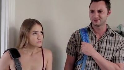 Bombshell Kenzie Madison is obsessed with her stepbrothers cock and will do anything to get his cum in her hairy pussy