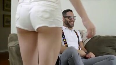 Cock craving babe Haley Reed dresses up as a hillbilly and gets her nerdy stepbro to fill her twat for redneck sex