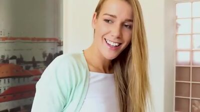 Alexis Crystal invites a hot stranger inside to show him a unique birthmark and then hops on his hard dick and rides him