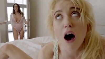 Chloe Cherry must work with her mom Dava Foxx to help her stepbro get rid of his stiffie after a prank gonee wrong