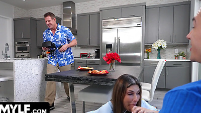 Are We Going To Get Caught?! My Horny Step Mom Loves Sucking My Big Cock When My Dad's Around - Krystal Sparks