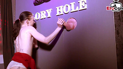 Submissive teen whore fucked in puff by 2 men