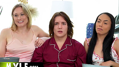 Movie Night Gets Sexual with Wild 3Some