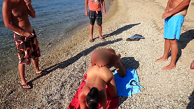 OMG! Public! Anus filled with cum and body completely covered in cum!