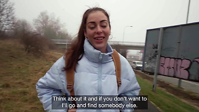 Public Agent She takes his big dick down to the balls after losing a simple game