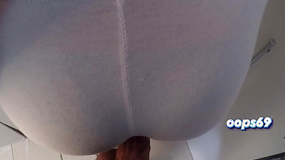 Stranger Flashing Cock in Train and Offer Him Handjob and Grinding Dick on My Booty