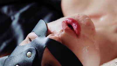 CUTE BABE masturbate and CUMS WITH SPERM IN MOUTH after she liks his ARSE.