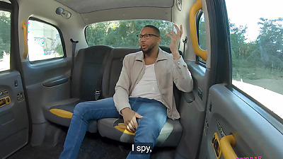 Female Fake Taxi Lady Gang has her butt spunked on after a BBC anal sex session