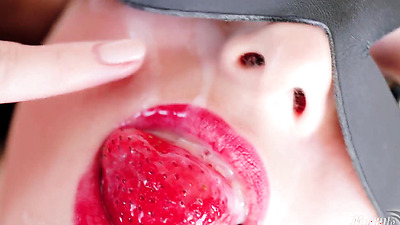 STRAWBERRIES WITH CUM-CREAM. A delicacy story of Food and Sperm Fetish. CIM