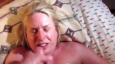 Chubby mature Cumslut Beth has an orgasm as he unloads a thick torrent of cum into her mouth and over her face. Beth swallows some and she then drains his penis like a good bitch #cumslutbeth