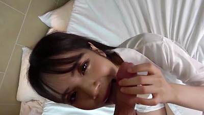 Uncensored. A beautiful half-Japanese, half-Thai chick. Black hair, slender, big breasts, beautiful shaved pussy, blowjob