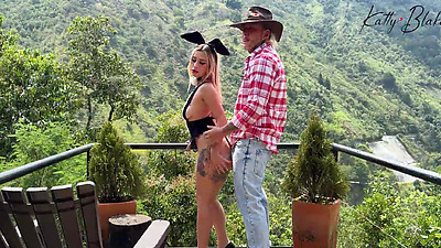 Playboy bunny sucks and rides farmer's shaft - KATTY BLAKE