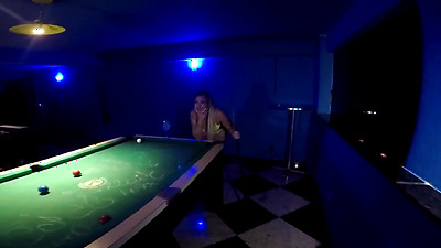 I bet my husband on the pool table