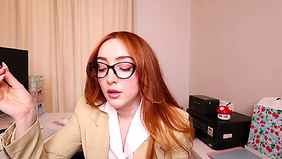 Bitchy CoWorker to Submissive Bitch - POV sex curvy redhead