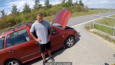 HUNT4K. Pretty brunette loves to ride bikes and huge cocks