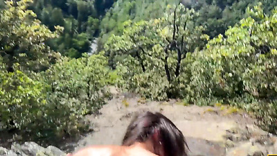 HUNT4K. Pretty brunette loves to ride bikes and huge cocks