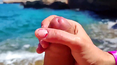 Holidays in Ibiza part#1. Mature bitch sucks penis at the nudist beach. Amateur POV