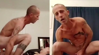 Split Screen- I ride her big penis Strap-on! She fucks my tight butt until I cum hard!!