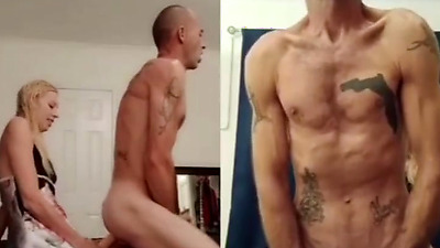 Split Screen- I ride her big penis Strap-on! She fucks my tight butt until I cum hard!!