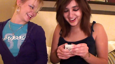 Two Hot Chicks Losing At Game Of Strip Poker