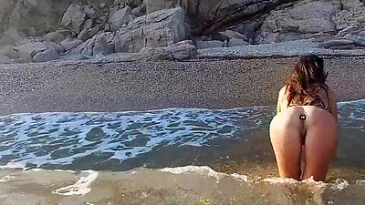 Voyeur! Sexy Hairy Milf Surfer Discovered By Drone