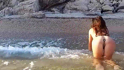 Voyeur! Sexy Hairy Milf Surfer Discovered By Drone
