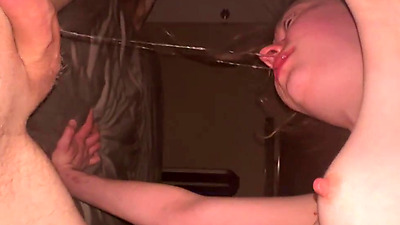 Stupid fuck doll gets humiliated while gagging on daddy’s penis and roughly fucked POV missionary