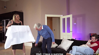 MATURE4K. Sexy April Velvet is running her horny business and use her big tits and tight pussy to ma