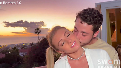 I show the villa to the new chick